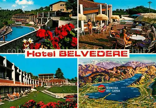 Manerba del Garda Hotel Belvedere Panoramakarte Manerba del Garda Kat. Brescia