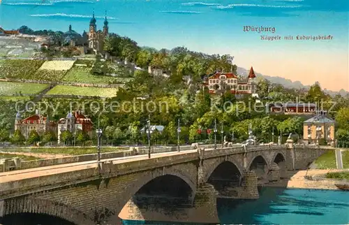 Wuerzburg Kaeppele mit Ludwigsbruecke Wuerzburg Kat. Wuerzburg