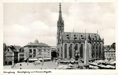 Wuerzburg Marktplatz mit Marienkapelle Wuerzburg Kat. Wuerzburg