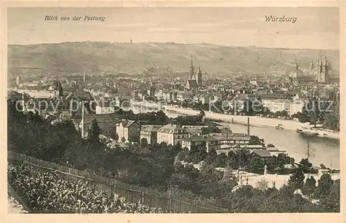 Wuerzburg Blick von der Festung Wuerzburg Kat. Wuerzburg