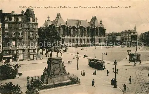 Lille Nord Places de la Republique et Faidherbe Palais des Beaux Arts Lille Nord Kat. Lille