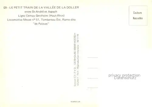 Eisenbahn Petit Train Vallee de la Doller St. Andre Aspach  Eisenbahn Kat. Eisenbahn