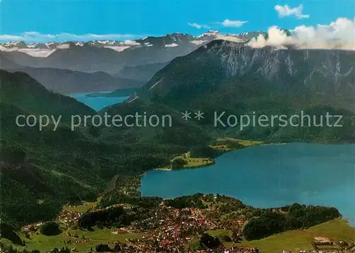 Kochel See Walchensee Alpen Fliegeraufnahme Kochel See Kat. Kochel a.See