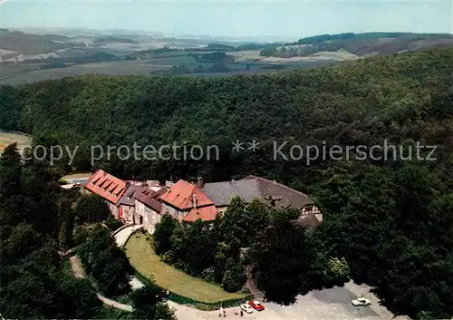 Linderhofe Kreisjugendheim Burg Sternberg Fliegeraufnahme Linderhofe Kat. Extertal