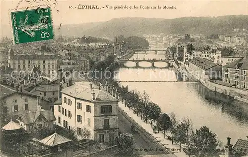 Epinal Vosges Vue generale et les Ponts sur la Moselle Epinal Vosges Kat. Epinal