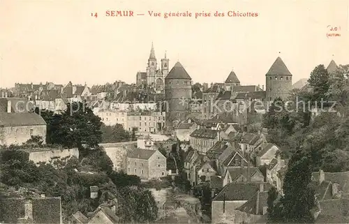 Semur en Auxois Vue generale prise des Chicottes Semur en Auxois Kat. Semur en Auxois