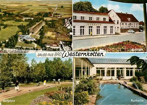 AK / Ansichtskarte Bad Westernkotten Fliegeraufnahme Kurhaus Golfplatz Kurhalle Bad Westernkotten Kat. Erwitte