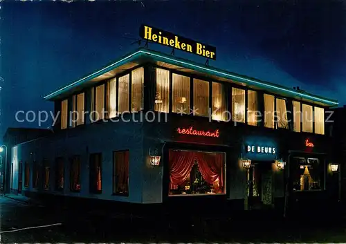 AK / Ansichtskarte Noordwijk aan Zee  Heineken Bier Hotel Restaurant Nachtaufnahme Noordwijk aan Zee  Kat. Noordwijk