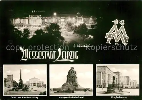 AK / Ansichtskarte Leipzig Hauptbahnhof Ringbebuung Voelkerschlachtdenkmal Leipzig Kat. Leipzig