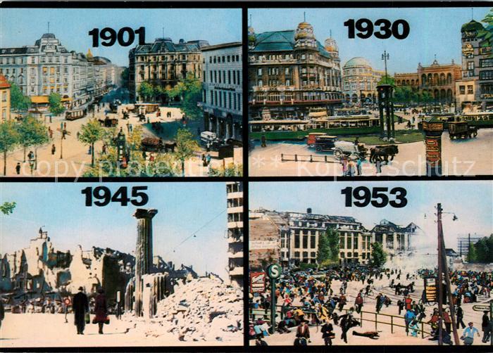 Ak Ansichtskarte Berlin Schautafel An Der Mauer Am Potsdamer Platz Berlin 1901 1930 1945 Und 1953 Berlin Kat Berlin Nr Kn Oldthing Ansi