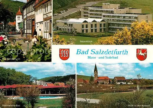 AK / Ansichtskarte Bad Salzdetfurth Moorbad Solebad Salze Klinik Thermalsolebad Kurpark Kirche Ortsmotiv Bad Salzdetfurth Kat. Bad Salzdetfurth