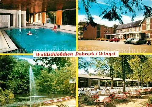 AK / Ansichtskarte Wingst Waldschloesschen Dobrock Terrasse Hallenbad Teich in der Wingst Wingst Kat. Wingst