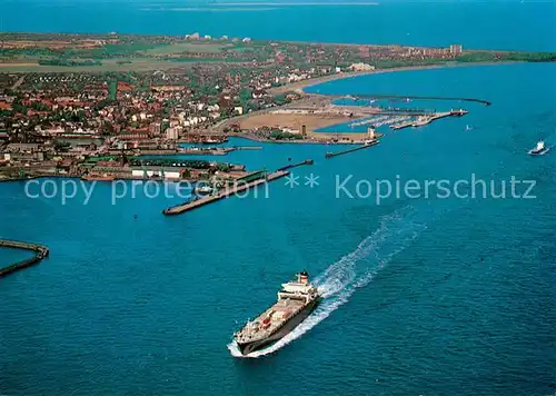 AK / Ansichtskarte Cuxhaven Doese Nordseebad mit Duhnen und Sahlenburg Hafen Dampfer Fliegeraufnahme Cuxhaven Doese Nordseebad