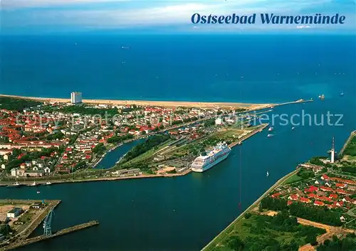 AK / Ansichtskarte Warnemuende Ostseebad Fliegeraufnahme Warnemuende Ostseebad Kat. Rostock