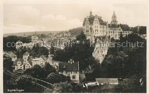 AK / Ansichtskarte Sigmaringen Ortsansicht mit Schloss Sigmaringen Kat. Sigmaringen