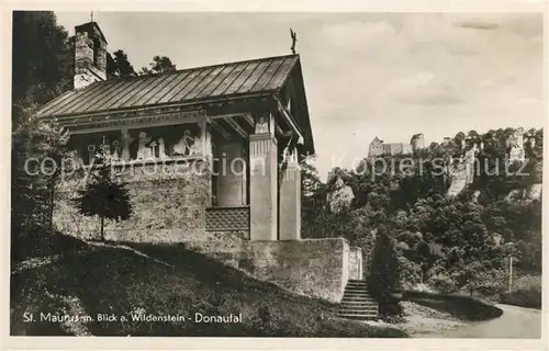 AK / Ansichtskarte Beuron Donautal St Maurus Kapelle mit Blick auf Burg Wildenstein Beuron Donautal Kat. Beuron