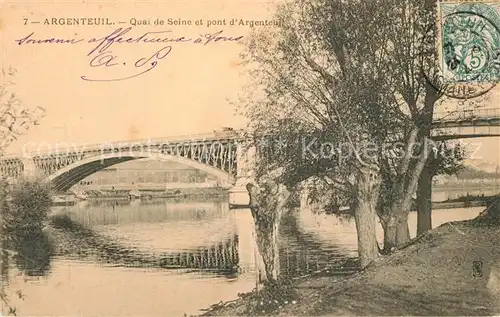 AK / Ansichtskarte Argenteuil Val d Oise Quai de Saine et pont d Argenteuil Argenteuil Val d Oise Kat. Argenteuil