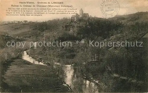 AK / Ansichtskarte Limoges Haute Vienne Ruines du Chateau de Chalusset Limoges Haute Vienne Kat. Limoges