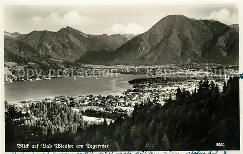 AK / Ansichtskarte Bad Wiessee Panorama mit Tegernsee Bad Wiessee Kat. Bad Wiessee