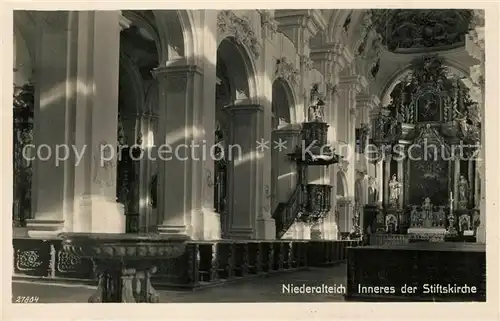 AK / Ansichtskarte Niederalteich Donau Stiftskirche Inneres Niederalteich Donau Kat. Niederalteich