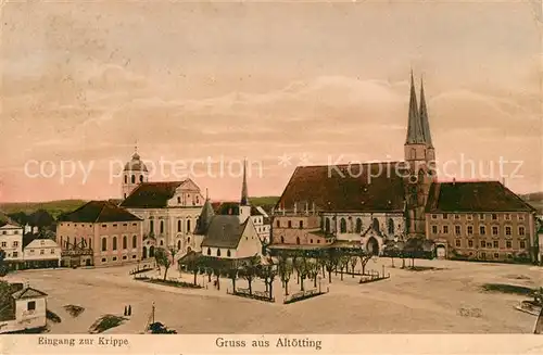 AK / Ansichtskarte Altoetting Marktplatz Kirche Rathaus Altoetting Kat. Altoetting