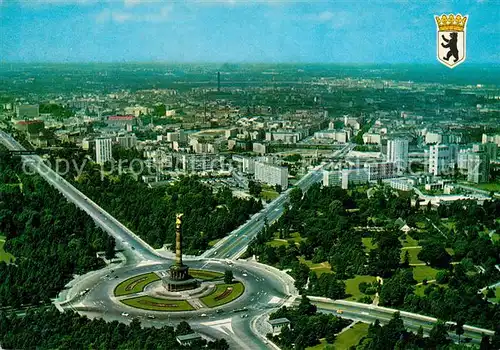 AK / Ansichtskarte Tiergarten Berlin Fliegeraufnahme Siegessaeule Hansaviertel Tiergarten Berlin Kat. Berlin