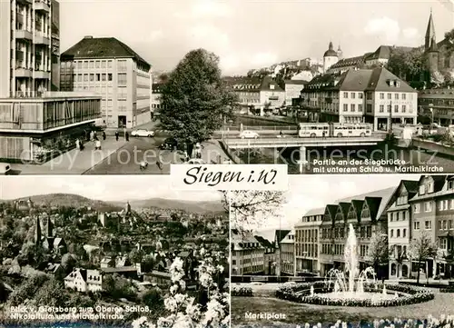 AK / Ansichtskarte Siegen Westfalen Schloss Martinskirche Marktplatz Siegen Westfalen Kat. Siegen