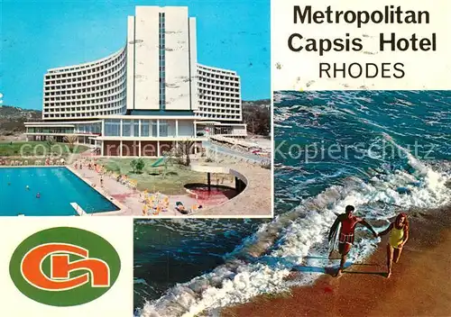 AK / Ansichtskarte Rhodos Rhodes aegaeis Metropolitan Capsis Hotel Swimming Pool Strand Rhodos Rhodes aegaeis Kat. 
