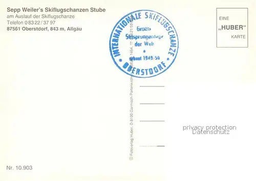 AK / Ansichtskarte Oberstdorf Skiflugschanzen Stube Sepp Weiler Holzschnitzereien Huber Karte Nr 10.903 Oberstdorf Kat. Oberstdorf