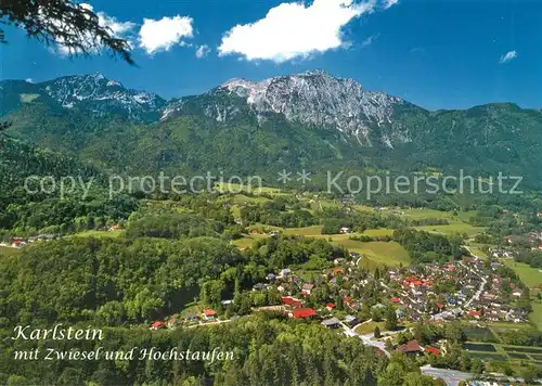 AK / Ansichtskarte Karlstein Oberbayern Fliegeraufnahme Zwiesel Hochstaufen Karlstein Oberbayern Kat. Bad Reichenhall