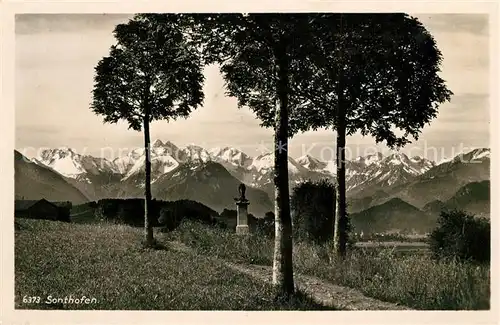 AK / Ansichtskarte Sonthofen Oberallgaeu Blick vom Kalvarienberg auf Allgaeuer Alpen Sonthofen Oberallgaeu Kat. Sonthofen