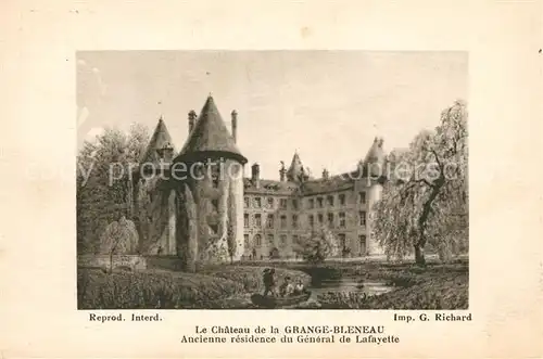 AK / Ansichtskarte Bleneau Chateau de la Grange Bleneau Ancienne residence du General de Lafayette Bleneau Kat. Bleneau