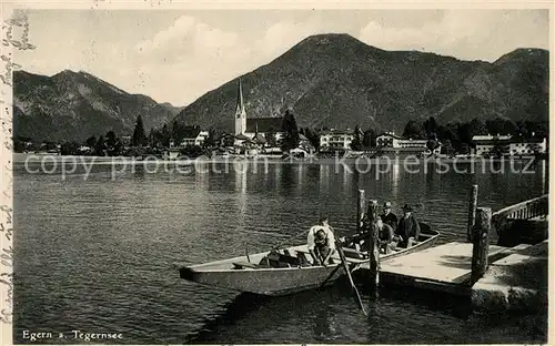 AK / Ansichtskarte Egern Tegernsee Panorama Bootssteg Egern Tegernsee Kat. Rottach Egern