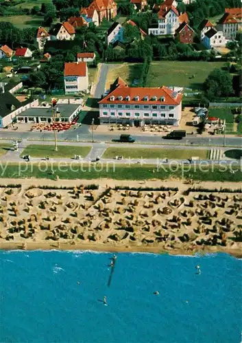 AK / Ansichtskarte Duhnen Nordsee Fliegeraufnahme Hotel Strandperle am Strand Duhnen Nordsee Kat. Cuxhaven