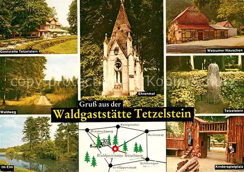 AK / Ansichtskarte Koenigslutter Elm Waldgaststaette Tetzelstein Elm Spielplatz Koenigslutter Elm Kat. Koenigslutter am Elm