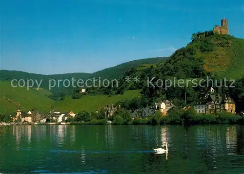 AK / Ansichtskarte Bernkastel Kues Blick ueber die Mosel zur Burgruine Landshut Bernkastel Kues Kat. Bernkastel Kues