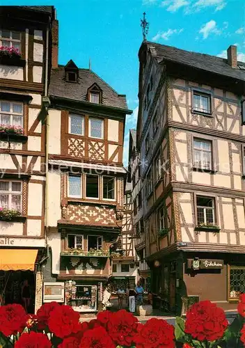 AK / Ansichtskarte Bernkastel Kues Bitchen und Cusanus Weinschenke Altstadt Fachwerkhaeuser Bernkastel Kues Kat. Bernkastel Kues