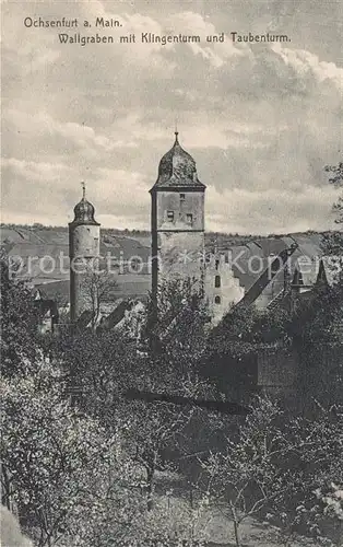 AK / Ansichtskarte Ochsenfurt Wallgraben mit Klingenturm und Taubenturm Ochsenfurt Kat. Ochsenfurt
