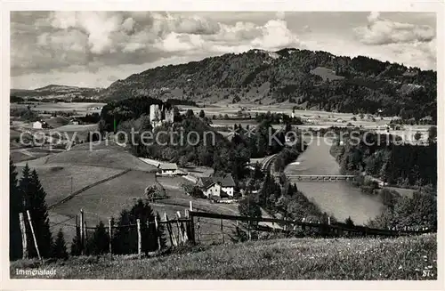 AK / Ansichtskarte Immenstadt Allgaeu Ruine Laubenberg Stein mit Iller und Rottachberg Immenstadt Allgaeu Kat. Immenstadt i.Allgaeu