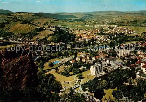 AK / Ansichtskarte Bad Muenster Stein Ebernburg Fliegeraufnahme mit Rheingrafenstein Nahe und Ebernburg Bad Mue Kat. Bad Muenster am Stein Ebernburg