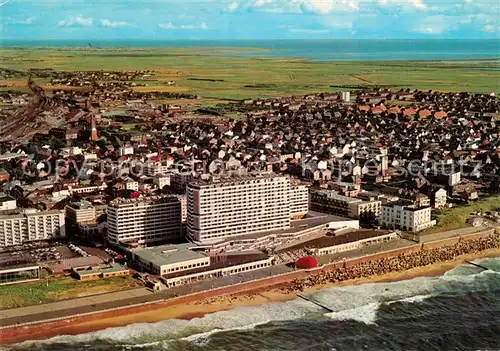 AK / Ansichtskarte Westerland Sylt Fliegeraufnahme mit Promenade Strand Westerland Sylt Kat. Westerland