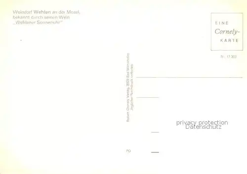 AK / Ansichtskarte Wehlen Mosel Moselbruecke Dampfer Cornely Karte Nr 17303 Wehlen Mosel Kat. Bernkastel Kues
