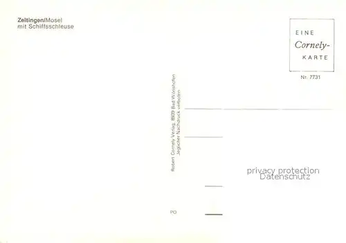 AK / Ansichtskarte Zeltingen Rachtig Panorama Moseltal mit Schiffsschleuse Cornely Karte Nr 7731 Zeltingen Rachtig Kat. Zeltingen Rachtig