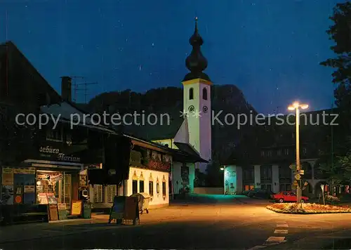AK / Ansichtskarte Inzell Kirche Marktplatz Nachtaufnahme Inzell Kat. Inzell