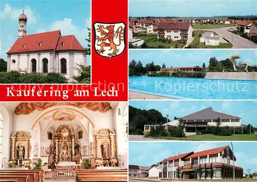 AK / Ansichtskarte Kaufering Schwimmbad Kirche Altar Kaufering Kat. Kaufering