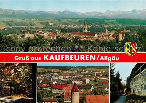 AK / Ansichtskarte Kaufbeuren Kirche Alpen Stadtmauer Kaufbeuren Kat. Kaufbeuren