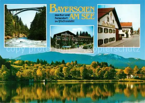 AK / Ansichtskarte Bayersoien Bad Panorama Ortsansicht Bruecke  Bayersoien Bad Kat. Bad Bayersoien