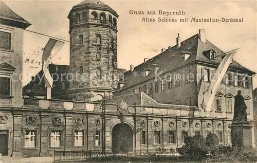 AK / Ansichtskarte Bayreuth Schloss mit Maximilian Denkmal Bayreuth Kat. Bayreuth