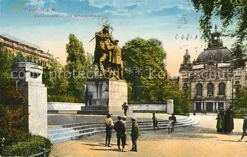 AK / Ansichtskarte Frankfurt Main Bismarckdenkmal und Schauspielhaus Frankfurt Main Kat. Frankfurt am Main