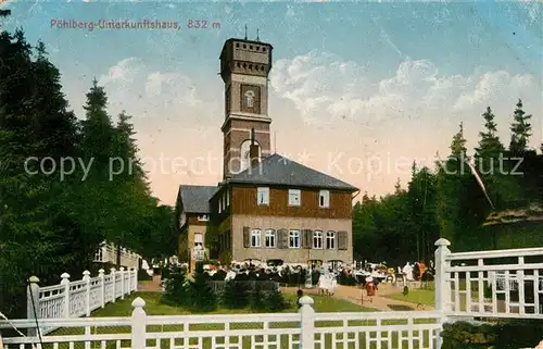 AK / Ansichtskarte Poehlberg Unterkunftshaus Aussichtsturm und Hotel Poehlberg Kat. Annaberg